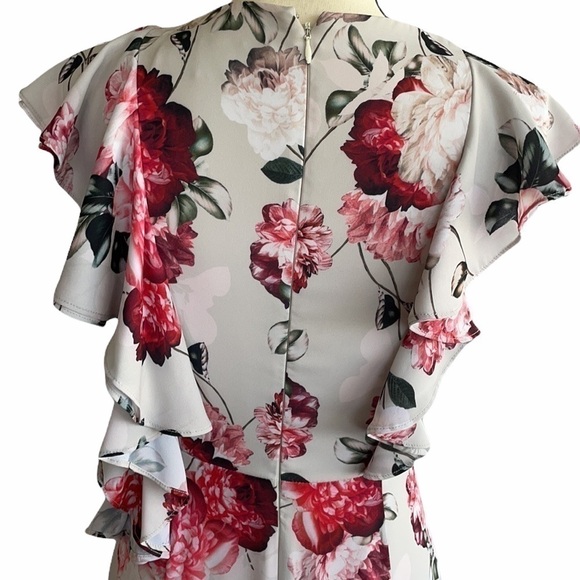 ♥️fame and Partners♥️ Hilo Ruffle V-Neck Dress - Floral size-4 - Picture 8 of 8